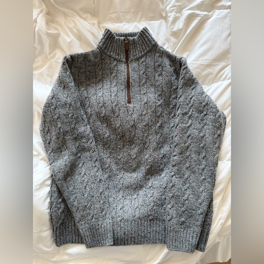 Vineyard Vines Men's Gray Zip-Up Sweater